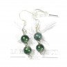 6-7 mm pearl drop earrings - Moss agate