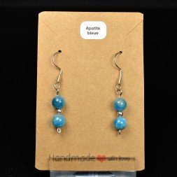 6-7 mm pearl drop earrings - blue apatite