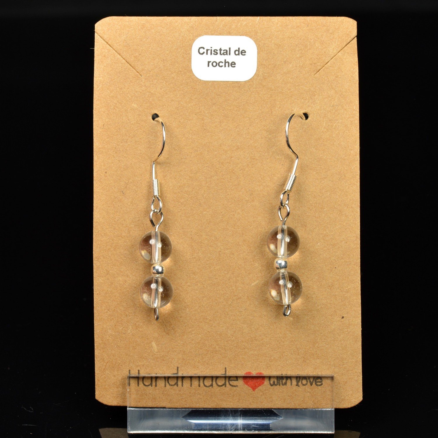 6-7 mm pearl drop earrings - Rock cristal 6-7 mm pearl drop earrings - Rock cristal