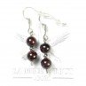 6-7 mm pearl drop earrings - Garnet
