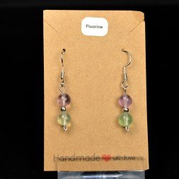 Boucles d'oreilles pendantes en perles 6 mm - Fluorine
