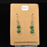 Boucles d'oreilles pendantes en perles 6 mm - malachite