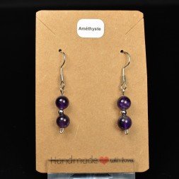 6-7 mm pearl drop earrings - Amethyst