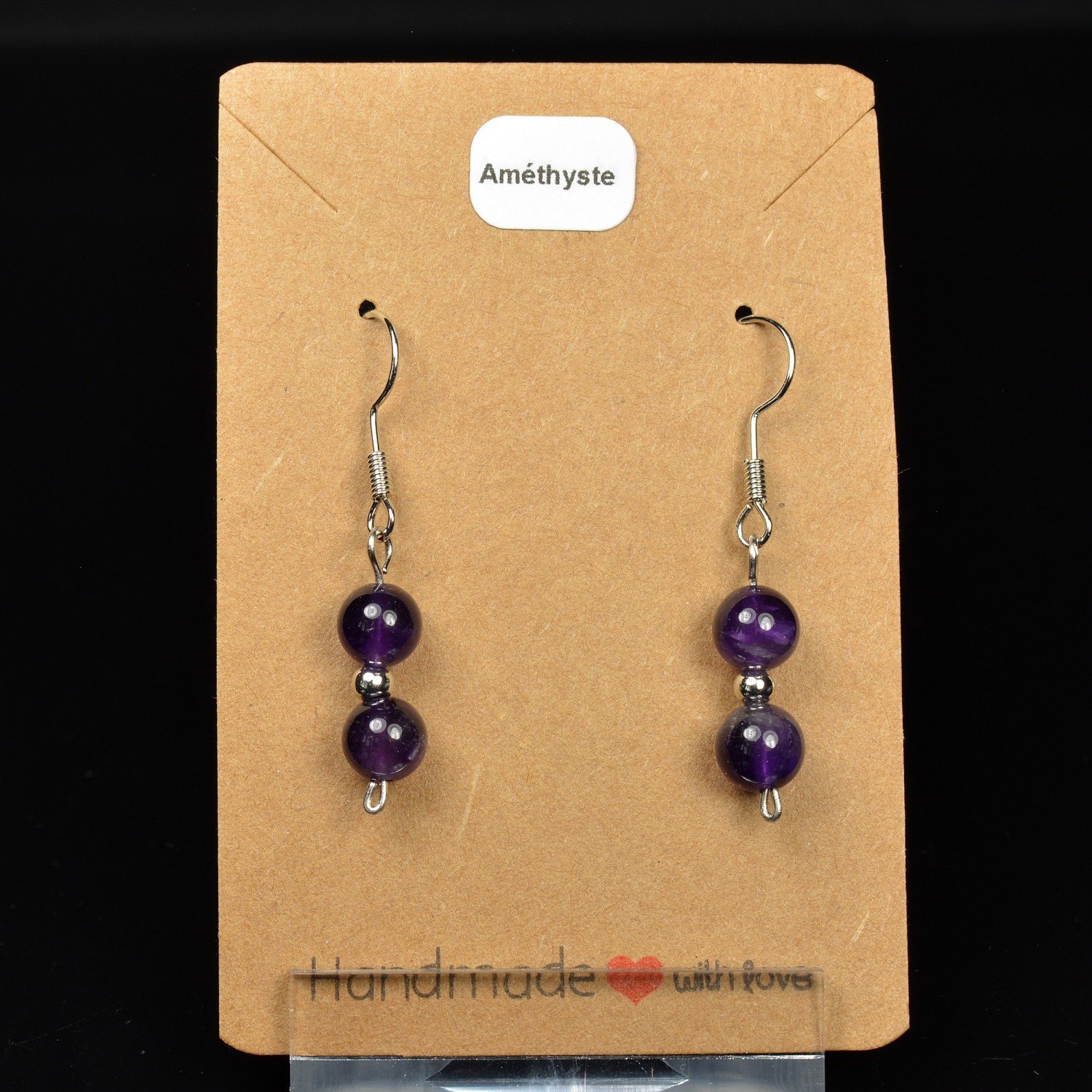 6-7 mm pearl drop earrings - Amethyst