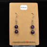 Boucles d'oreilles pendantes en perles 6-7 mm - Améthyste