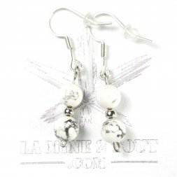 6-7 mm pearl drop earrings - Howlite (magnesite)