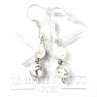 Boucles d'oreilles pendantes en perles 6-7 mm - Howlite (magnésite)