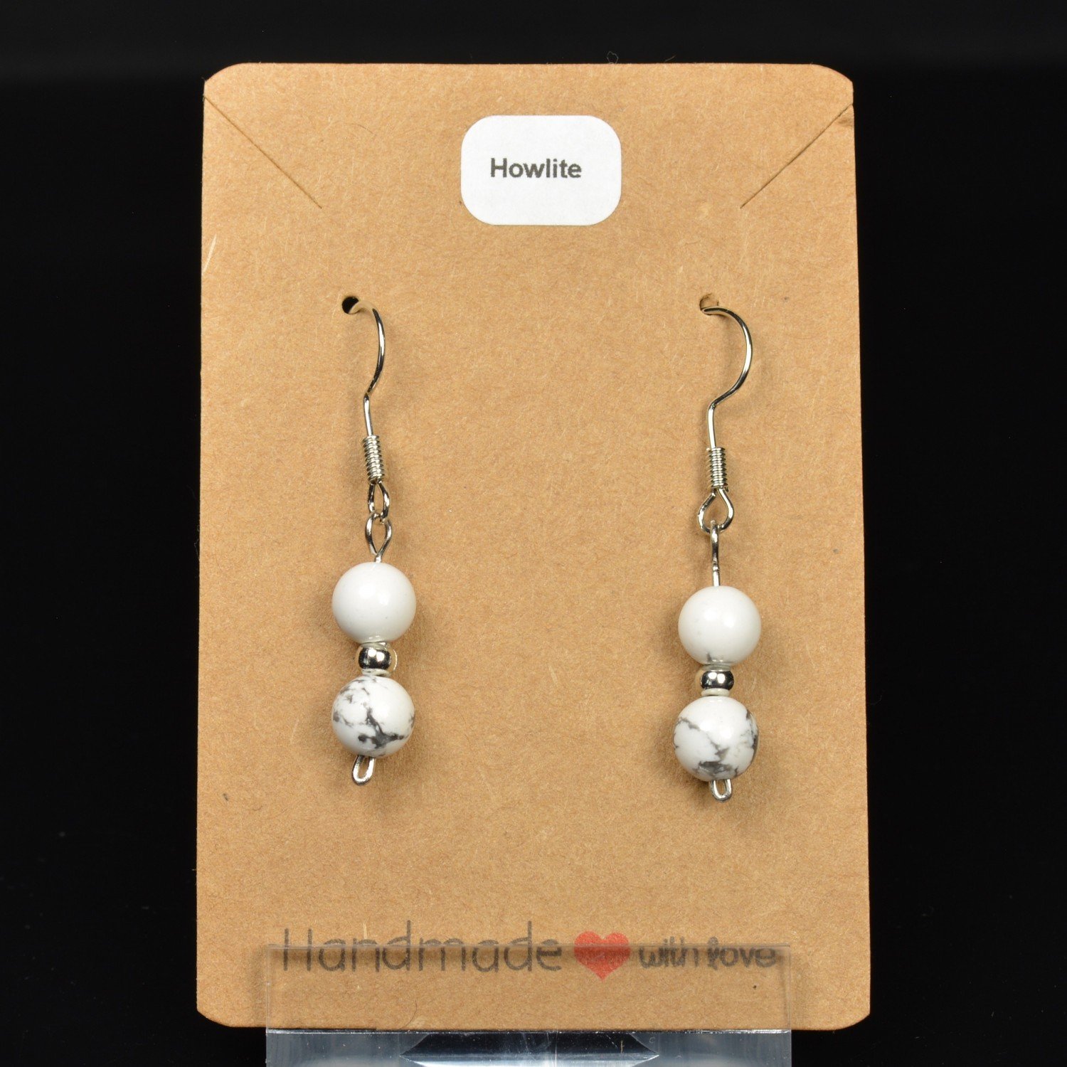 6-7 mm pearl drop earrings - Howlite (magnesite)