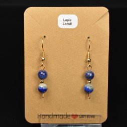 6-7 mm pearl drop earrings - Lapis Lazuli