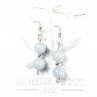6-7 mm pearl drop earrings - Angelite (anhydrite)