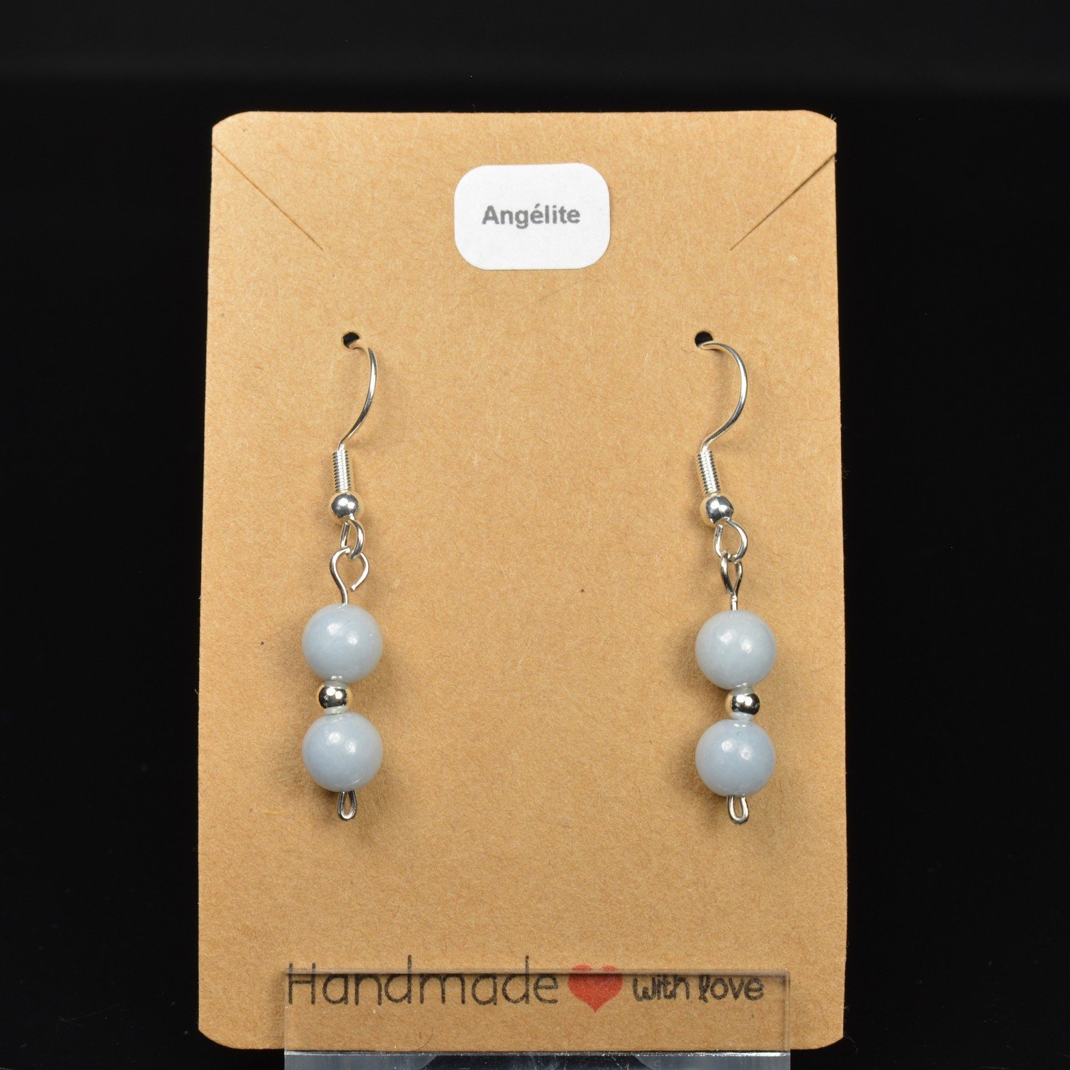 6-7 mm pearl drop earrings - Angelite (anhydrite)