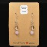 Boucles d'oreilles pendantes en perles 6-7 mm - Kunzite & cristal de roche