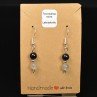Boucles d'oreilles pendantes en perles 6-7 mm - Tourmaline noire & labradorite