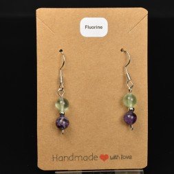 6-7 mm pearl drop earrings - Fluorite