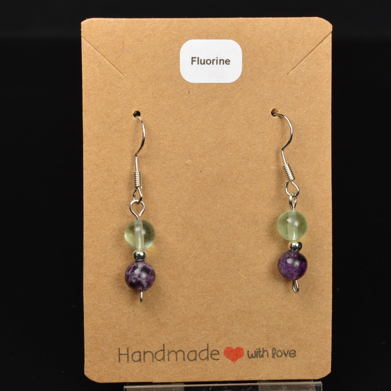 6-7 mm pearl drop earrings - Fluorite