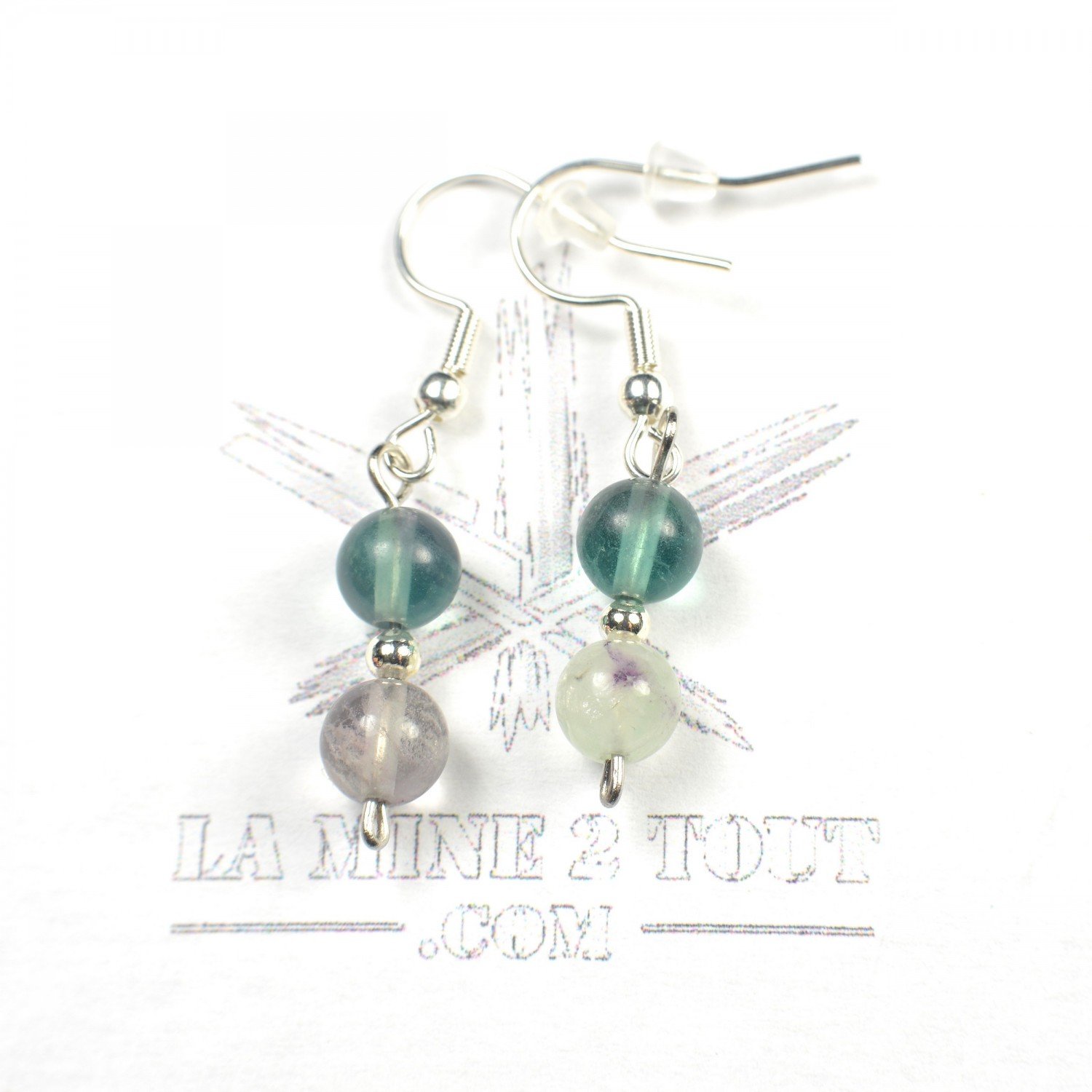 6-7 mm pearl drop earrings - Fluorite
