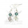 Boucles d'oreilles pendantes en perles 6-7 mm - Fluorine
