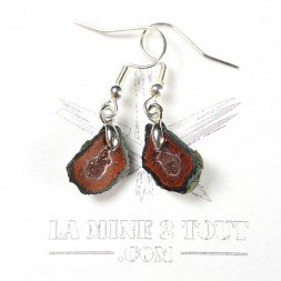 Boucles d'oreilles pendantes en mini géode du Mexique