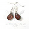 Boucles d'oreilles pendantes en mini géode du Mexique