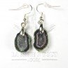 Dangle earrings made from mini geodes from Mexico