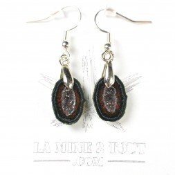 Dangle earrings made from mini geodes from Mexico