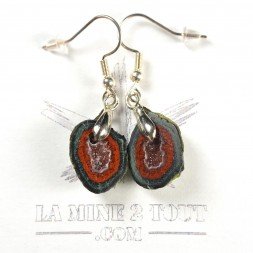 Boucles d'oreilles pendantes en mini géode du Mexique