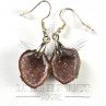 Boucles d'oreilles pendantes en mini géode du Mexique
