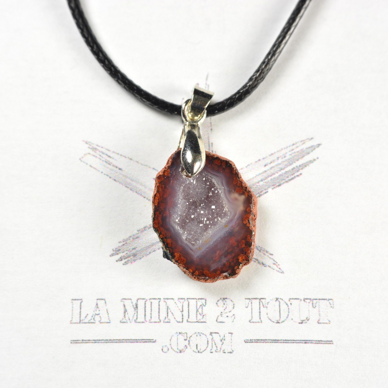 Pendentif en mini géode du Mexique Pendentif en mini géode du Mexique