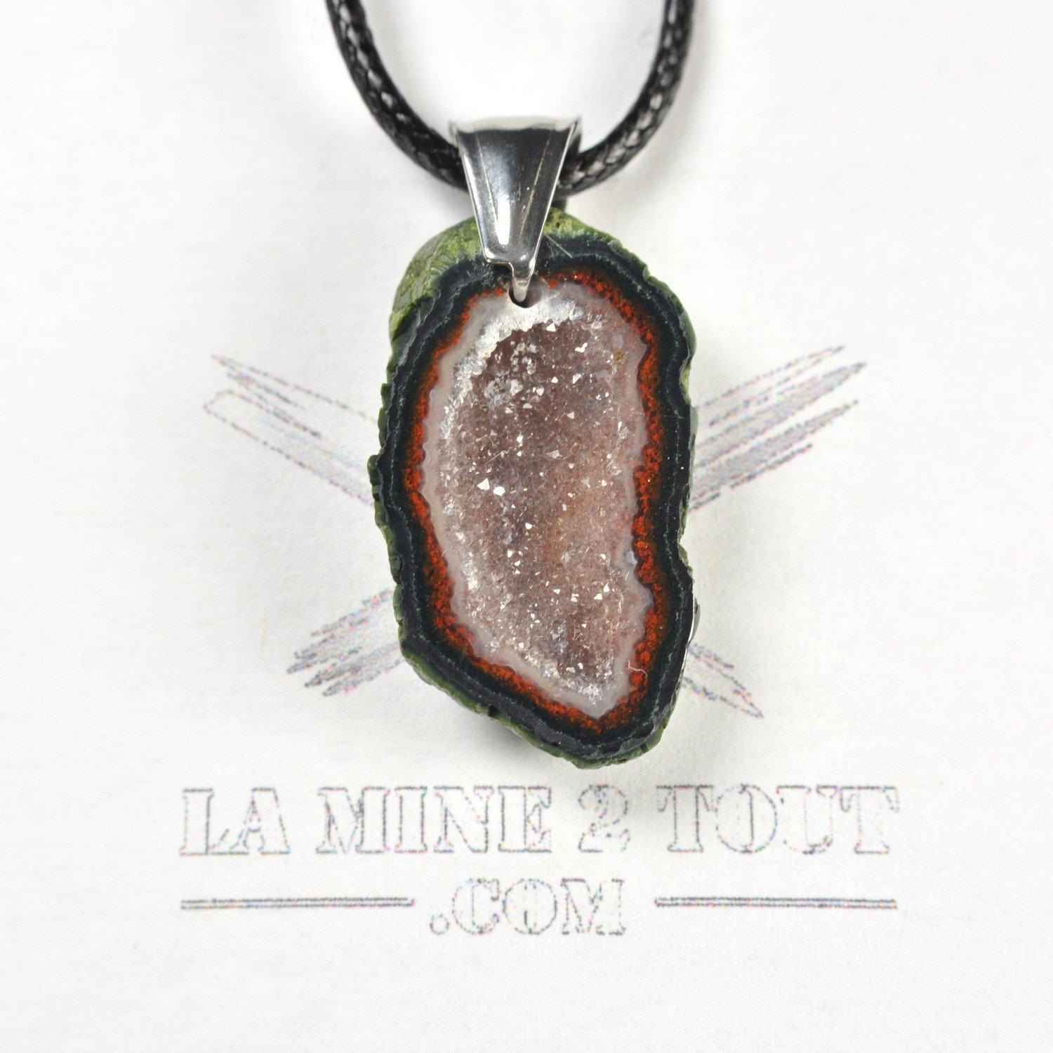 Pendentif en mini géode du Mexique Pendentif en mini géode du Mexique