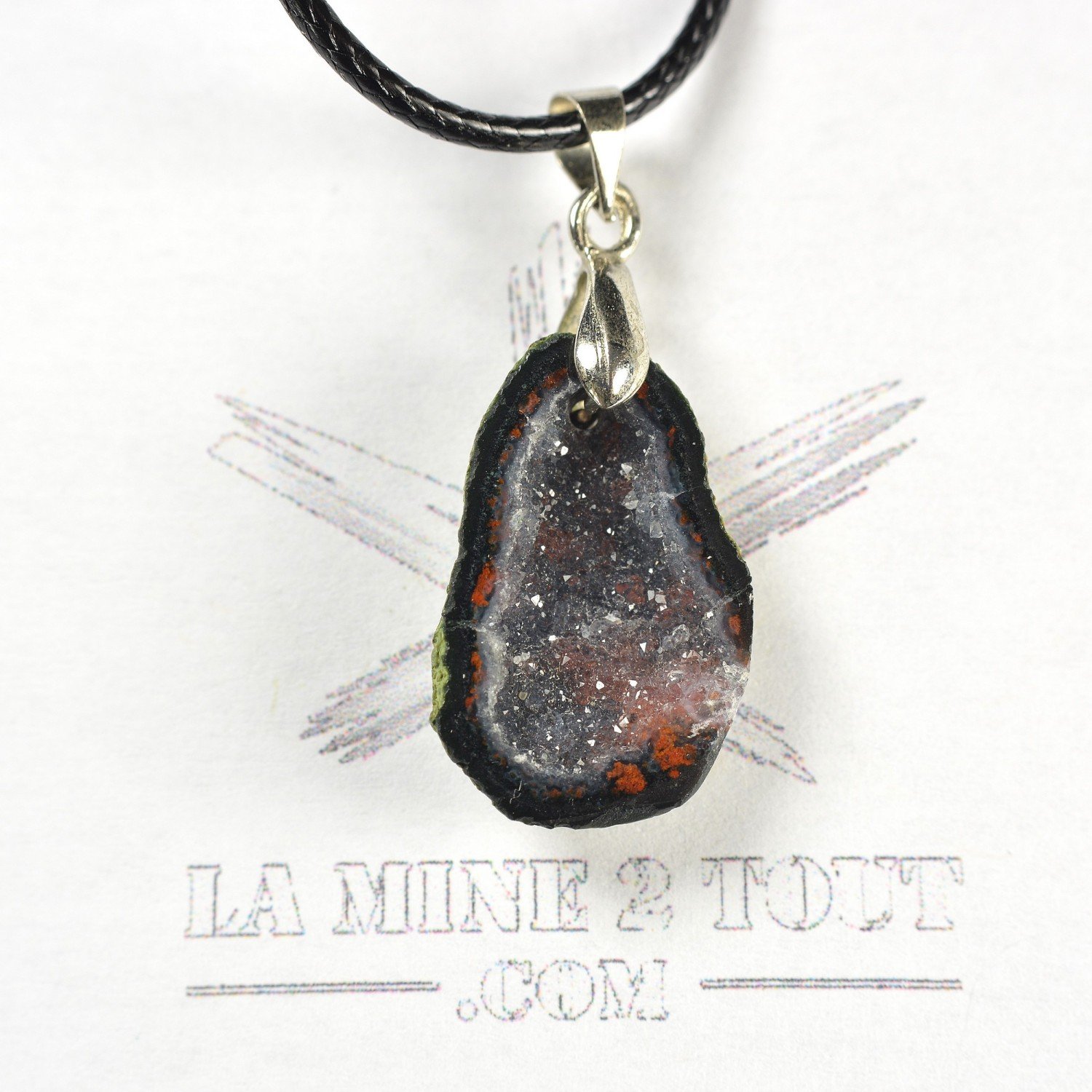Pendant made from mini geode from Mexico