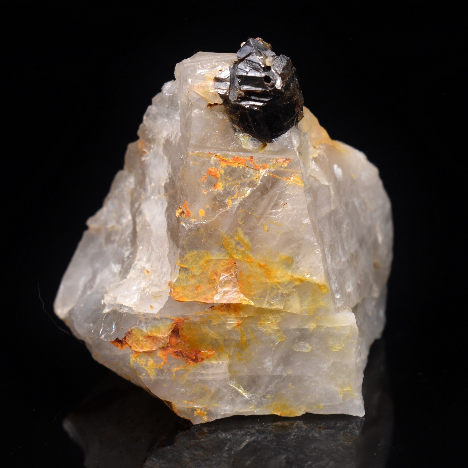 Cassiterite and quartz - La Villeder, Morbihan, France Cassiterite and quartz - La Villeder, Morbihan, France