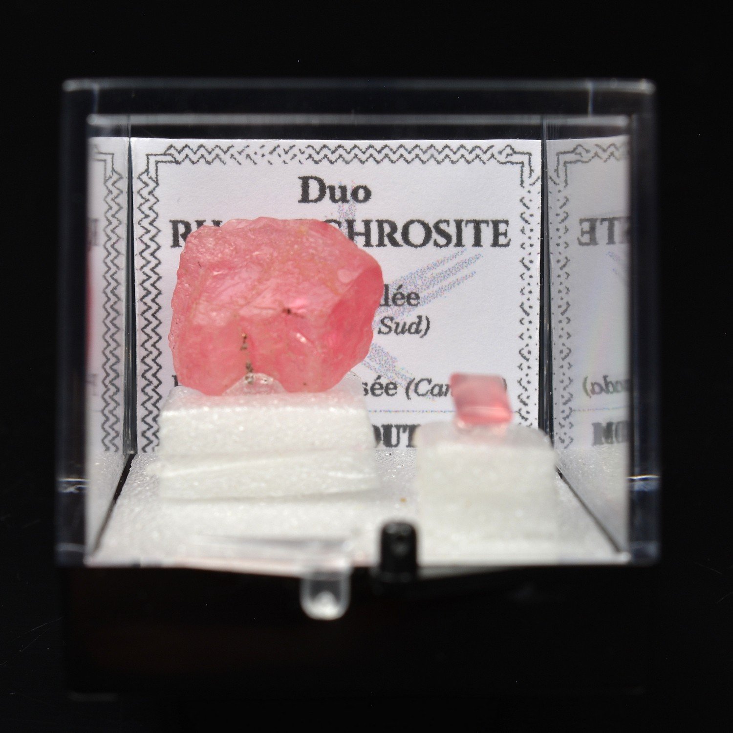 Rhodochrosite - DUO pierre taillée et pierre cristallisée Rhodochrosite - DUO pierre taillée et pierre cristallisée