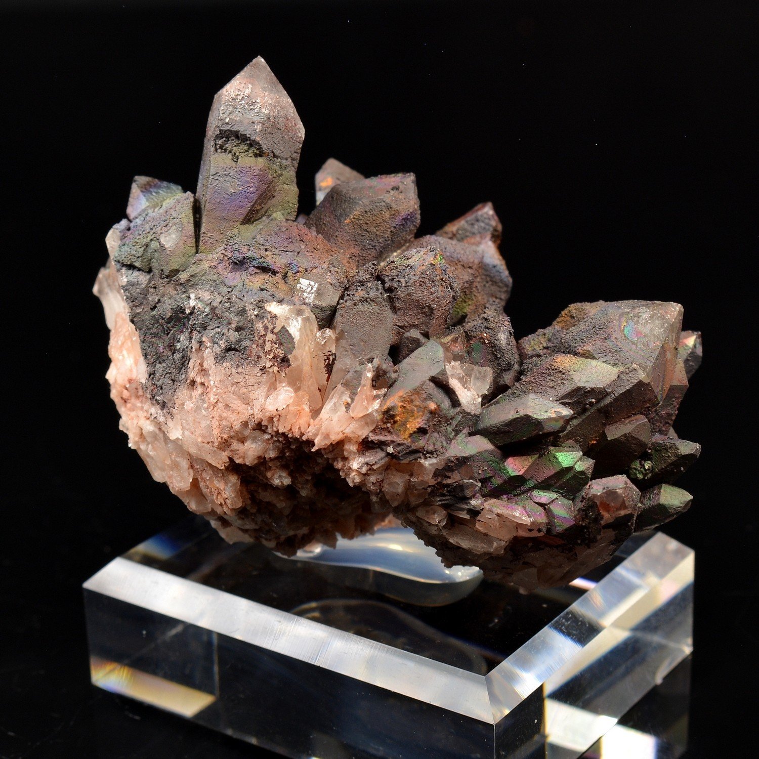 Iridescent goethite (turgite) on quartz - Itremo Massif, Madagascar
