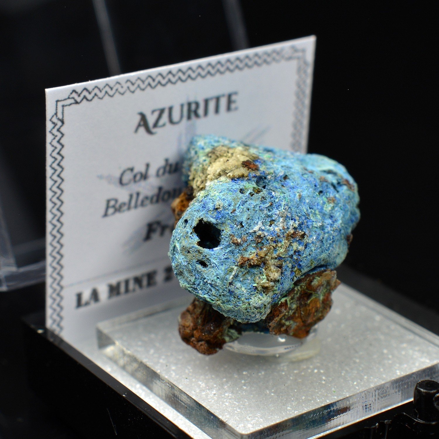 Azurite - Col du Barioz, Massif de Belledonne, Isère, France