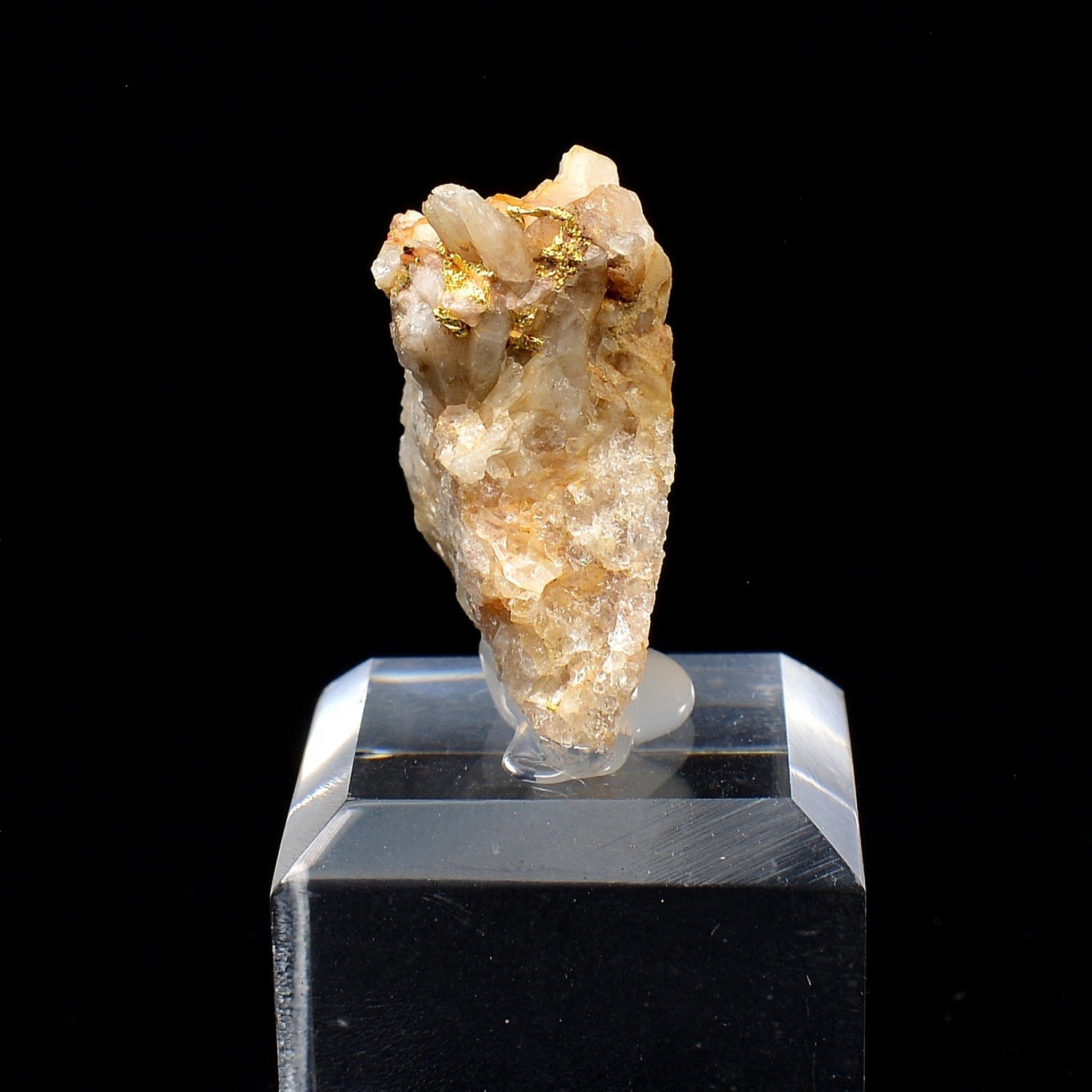 Or sur quartz - Région d'Hennebont, Morbihan, France