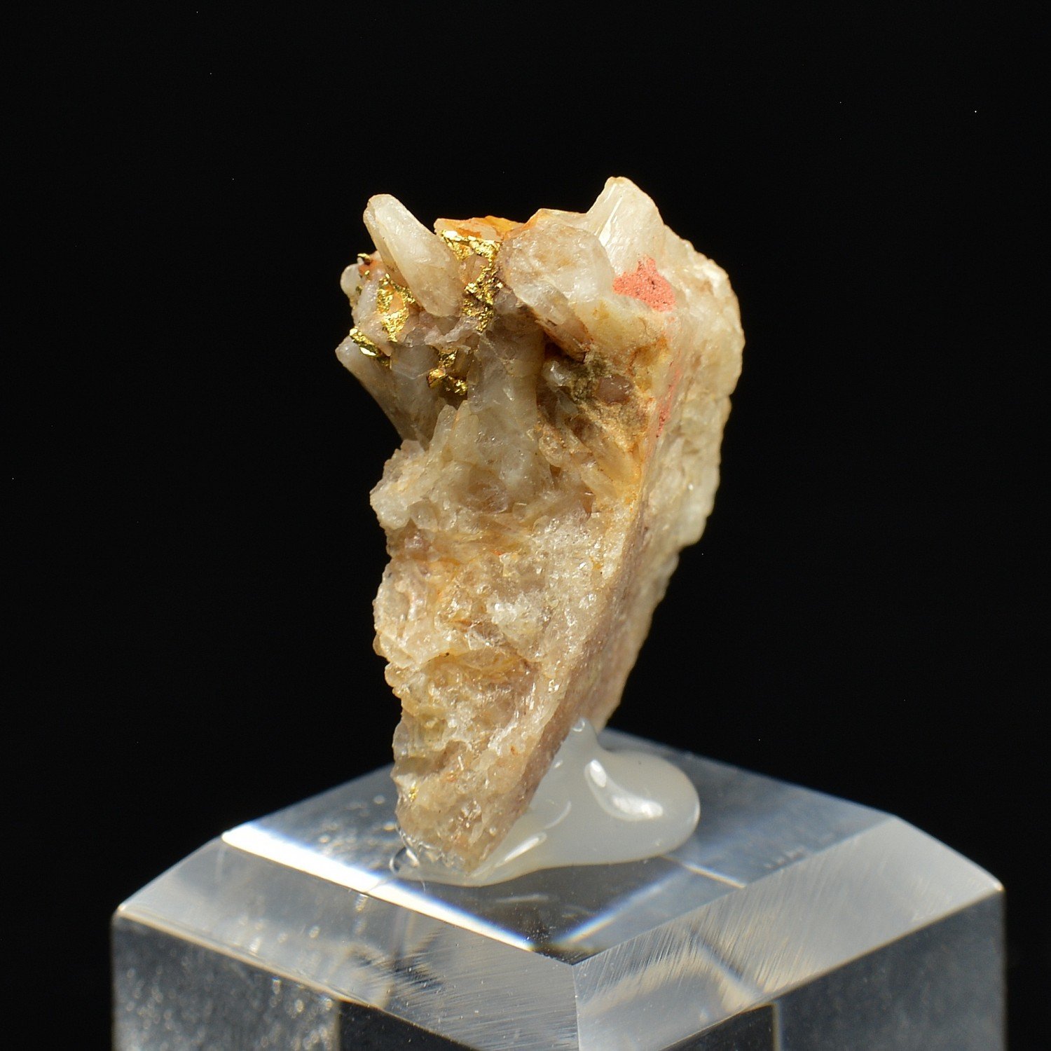 Or sur quartz - Région d'Hennebont, Morbihan, France