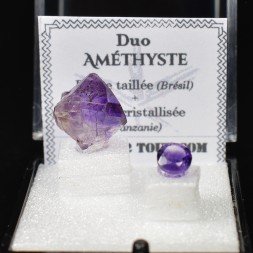 AMETHYSTE - DUO pierre taillée et pierre cristallisée