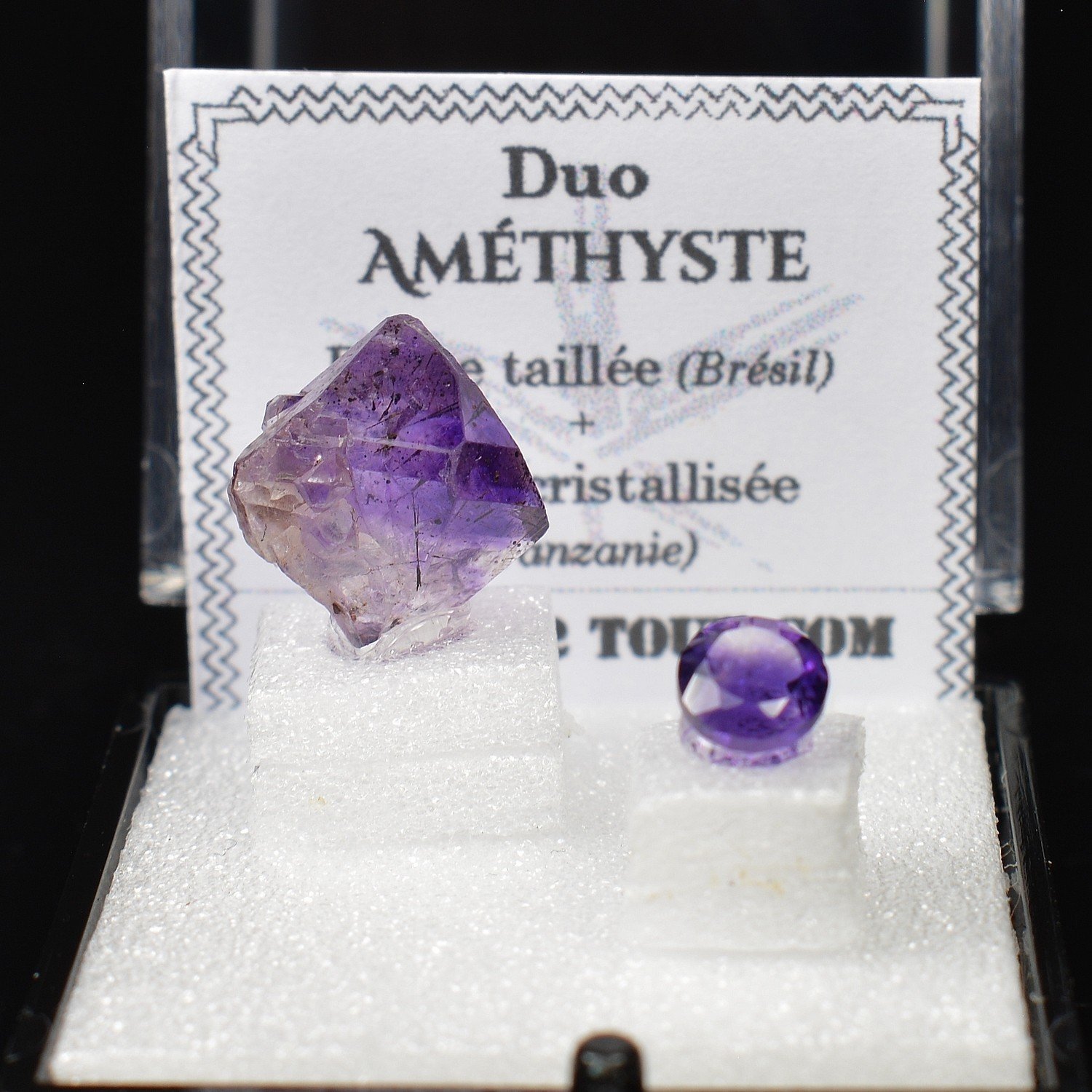 AMETHYST - DUO Cut Stone and Crystallized Stone
