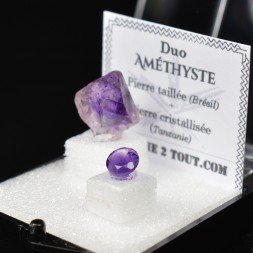 AMETHYSTE - DUO pierre taillée et pierre cristallisée