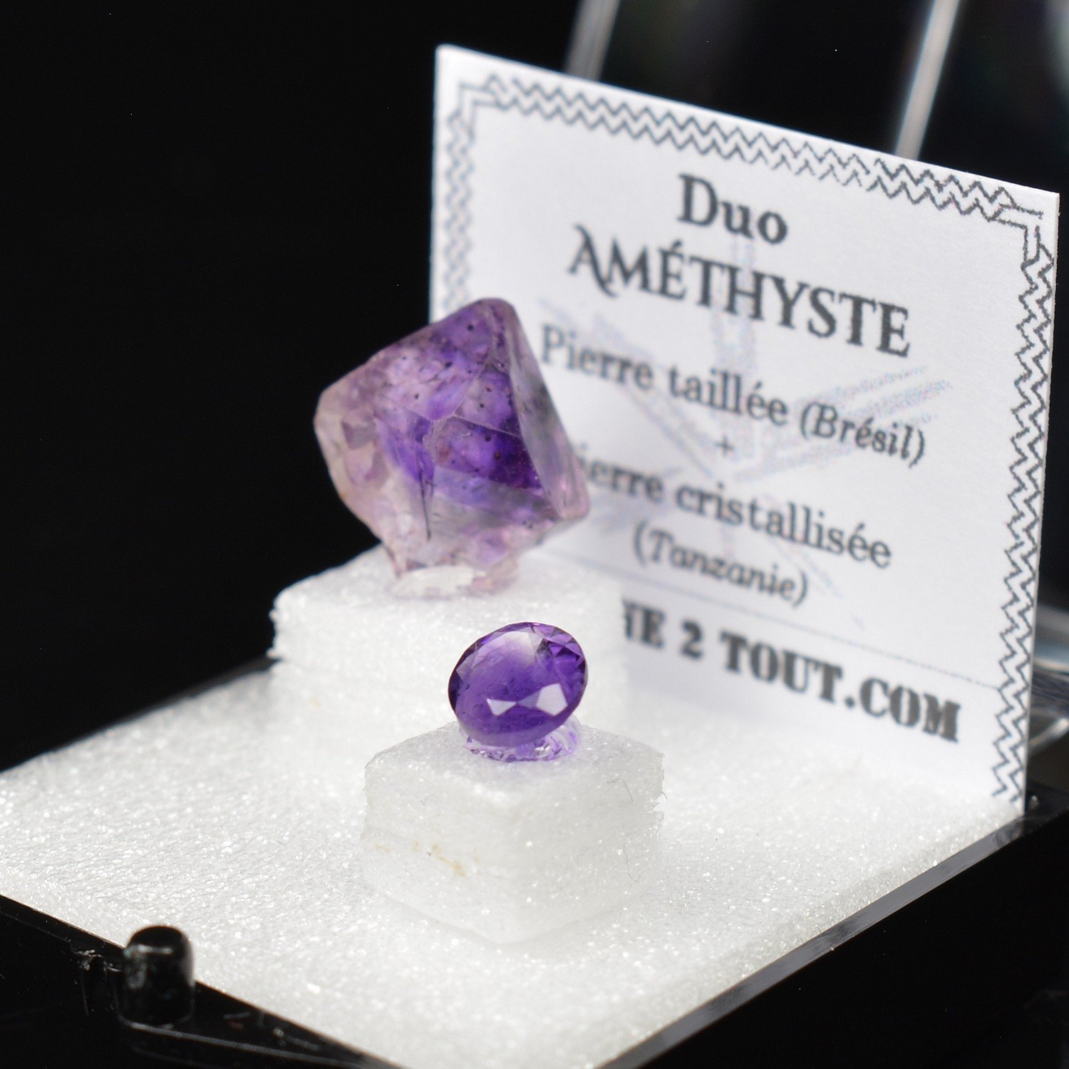 AMETHYST - DUO Cut Stone and Crystallized Stone