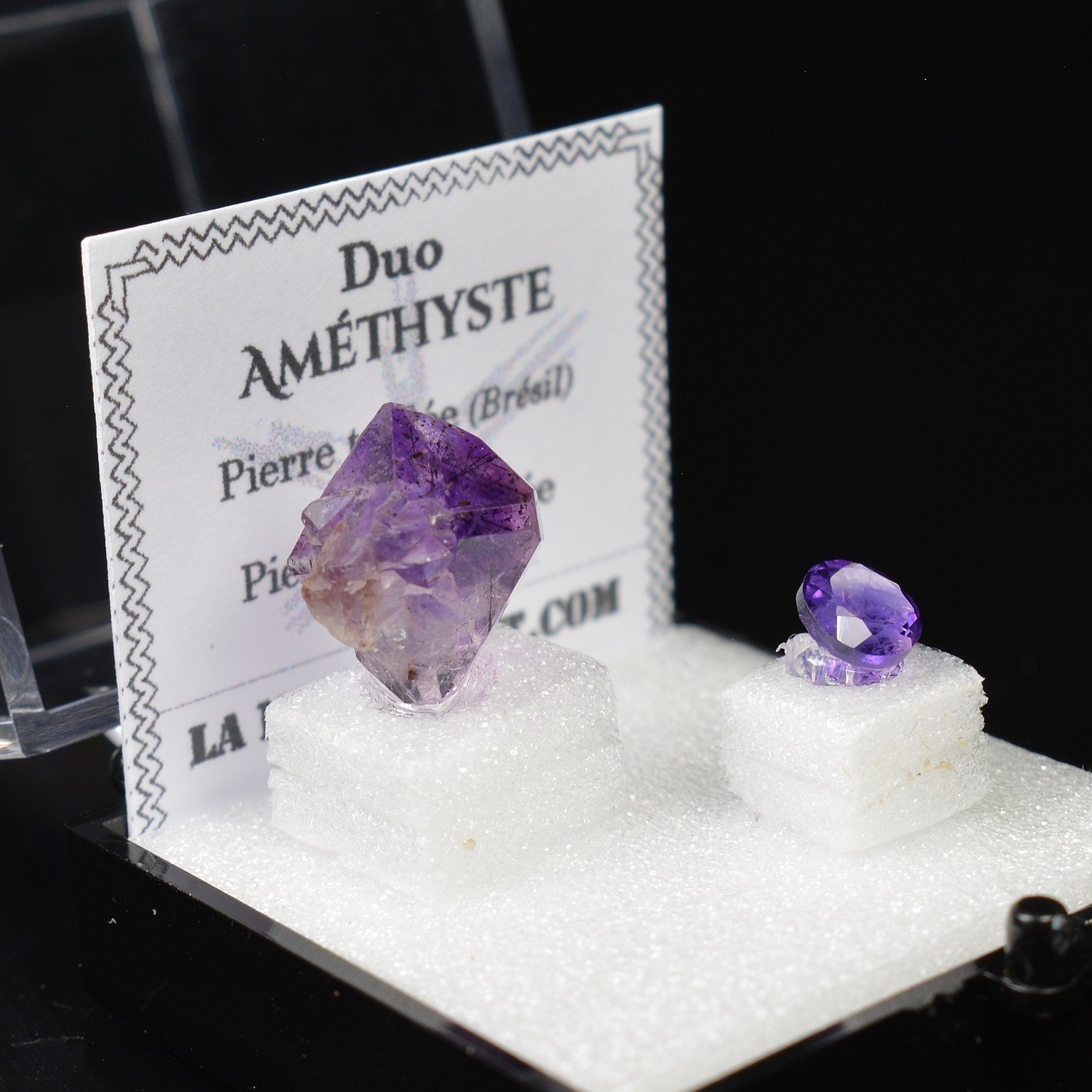 AMETHYSTE - DUO pierre taillée et pierre cristallisée