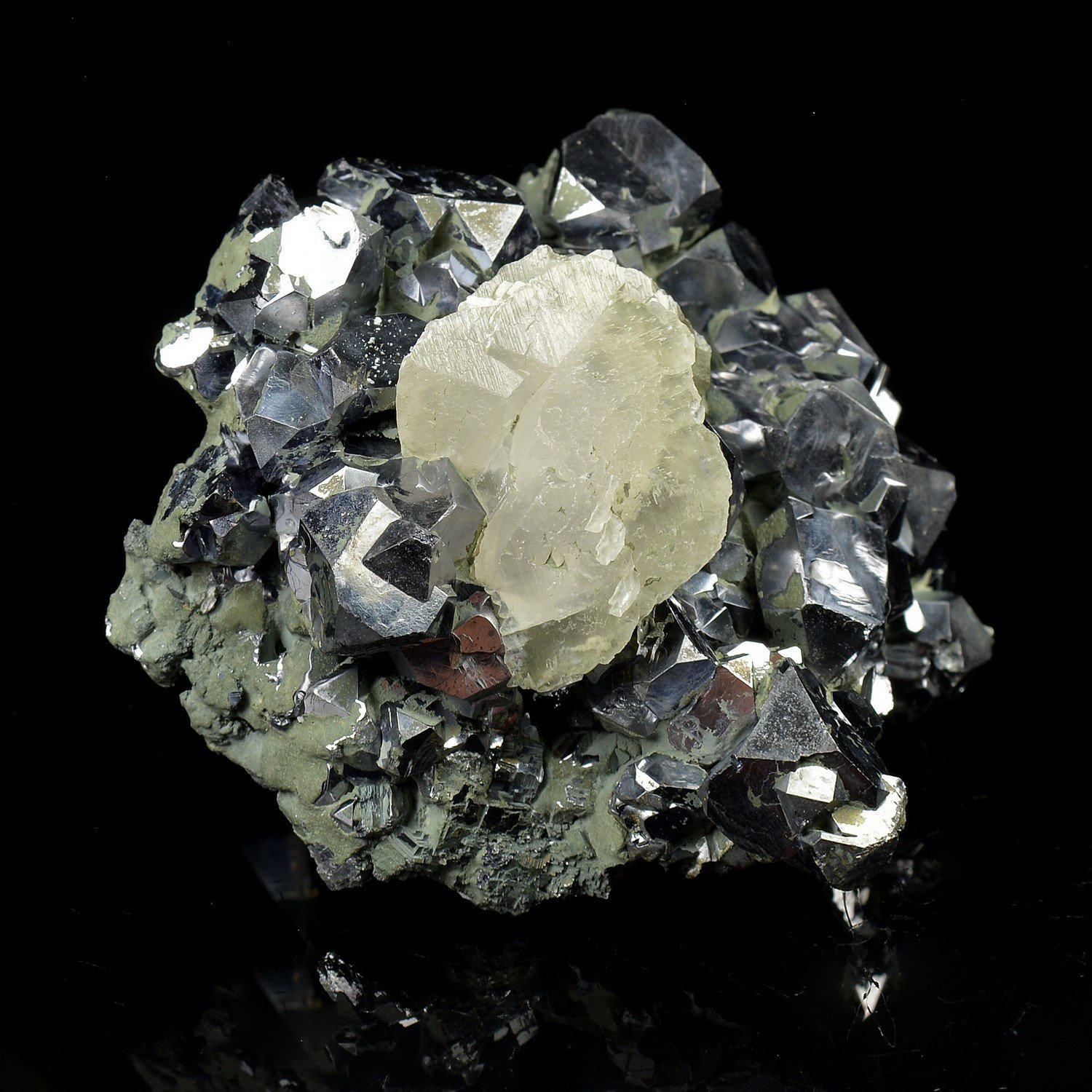 Calcite on Galena - Madan, Bulgaria Calcite on Galena - Madan, Bulgaria