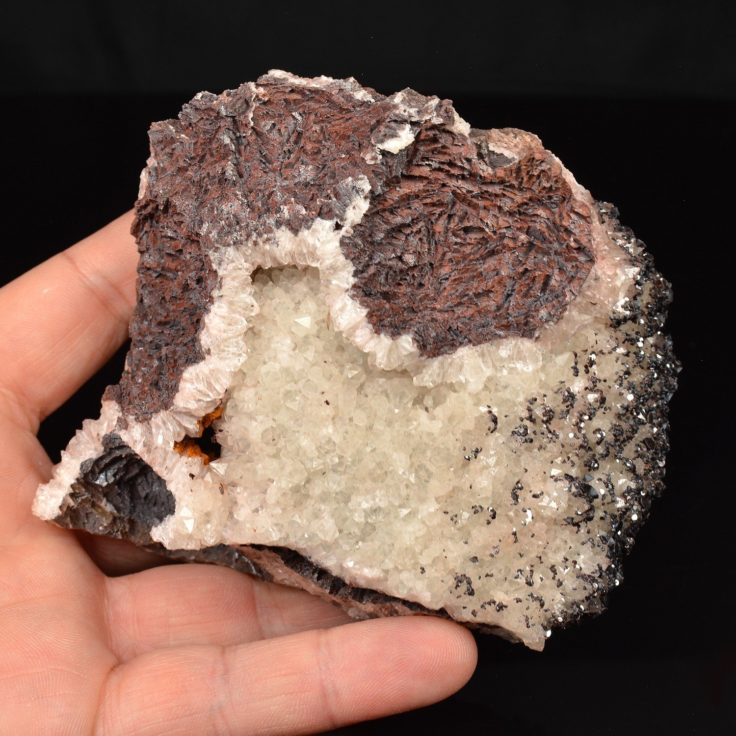 Hematite on quartz - Bernardstein Vein, Tête du Violu, Sainte-Marie-aux-Mines, Haut-Rhin, France Hematite on quartz - Bernardstein Vein, Tête du Violu, Sainte-Marie-aux-Mines, Haut-Rhin, France