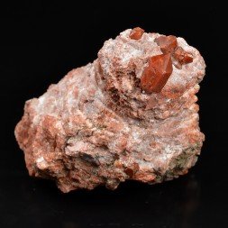 Quartz hématoïde et gypse - Pyrénées-Orientales, France