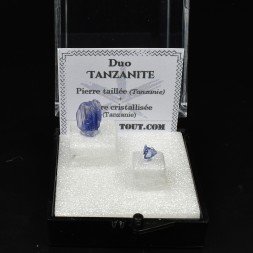TANZANITE - DUO pierre taillée et pierre cristallisée
