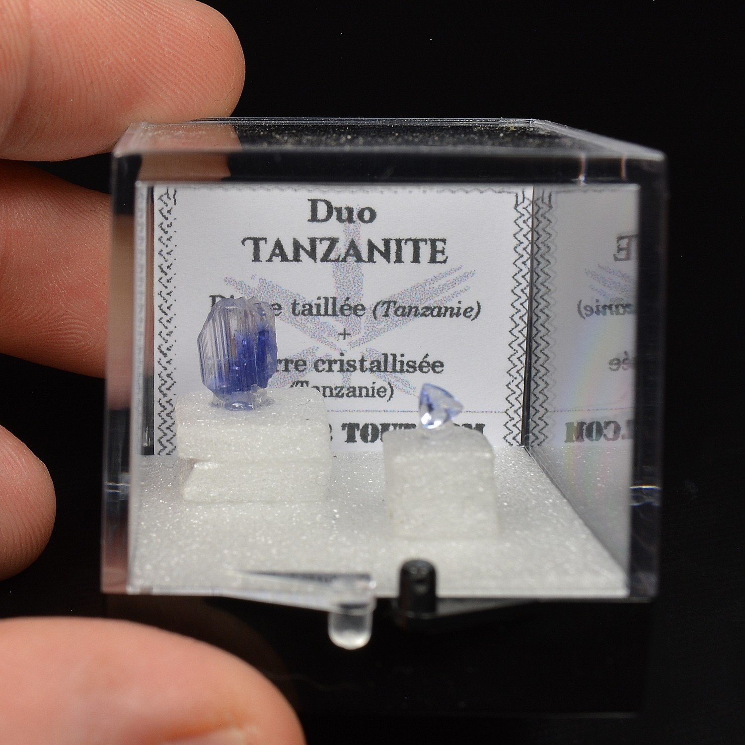 TANZANITE - DUO pierre taillée et pierre cristallisée TANZANITE - DUO pierre taillée et pierre cristallisée