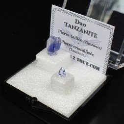 TANZANITE - DUO pierre taillée et pierre cristallisée