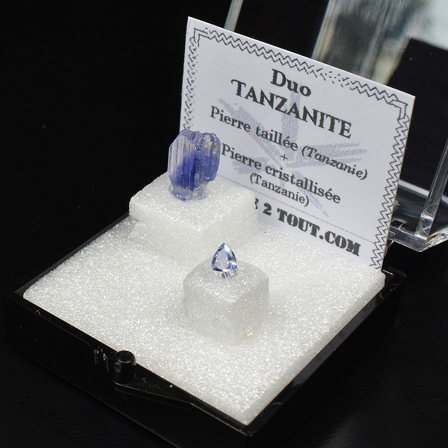 TANZANITE - DUO Cut Stone and Crystallized Stone TANZANITE - DUO Cut Stone and Crystallized Stone