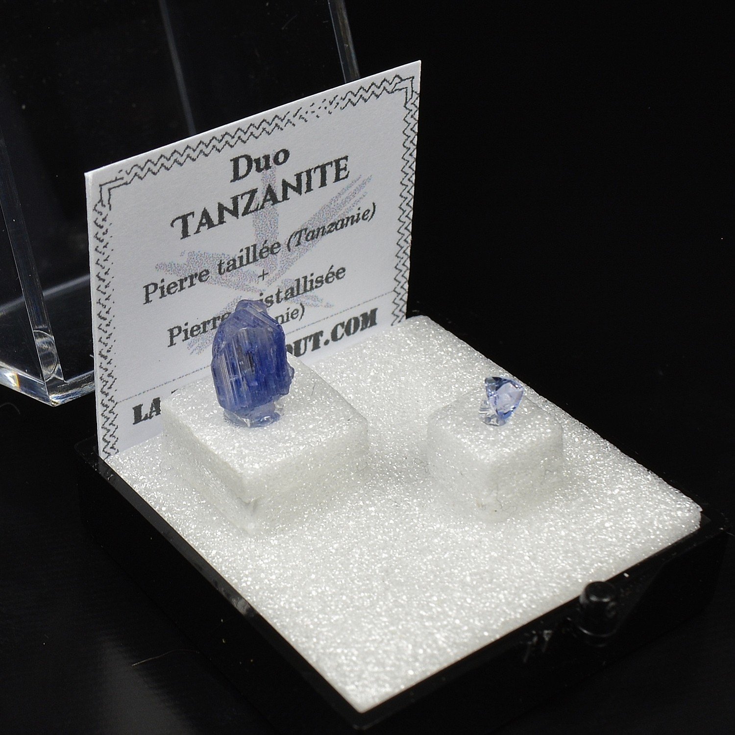 TANZANITE - DUO Cut Stone and Crystallized Stone TANZANITE - DUO Cut Stone and Crystallized Stone