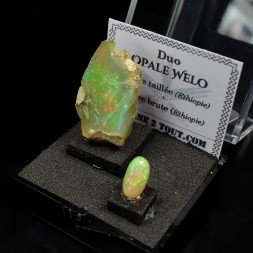 OPALE - DUO pierre taillée et pierre cristallisée
